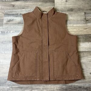 Venado Vest Mens XL Brown Canvas Full Zip Sherpa Lined Work Wear Outdoors